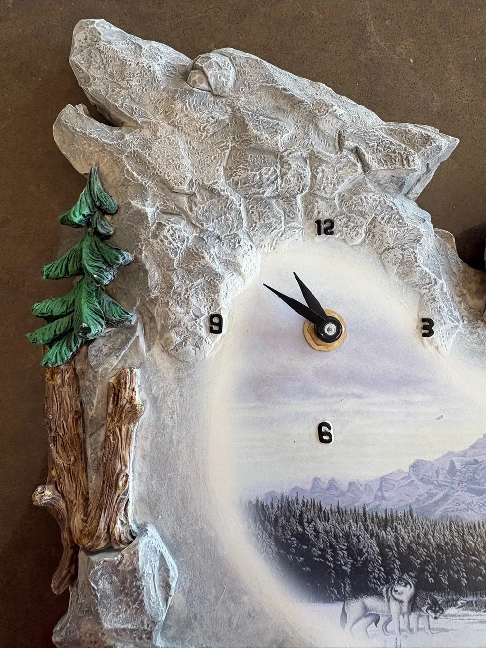 Spirit of the Wolf Clock Wall Clock American 41048 Rustic Clock Mountain Cabin
